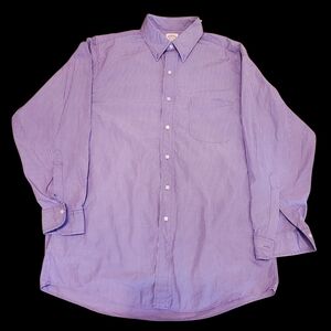 Brooks Brothers Button Down Shirt Mens 16 1/4-3 Purple Pinstripe Cotton Long S